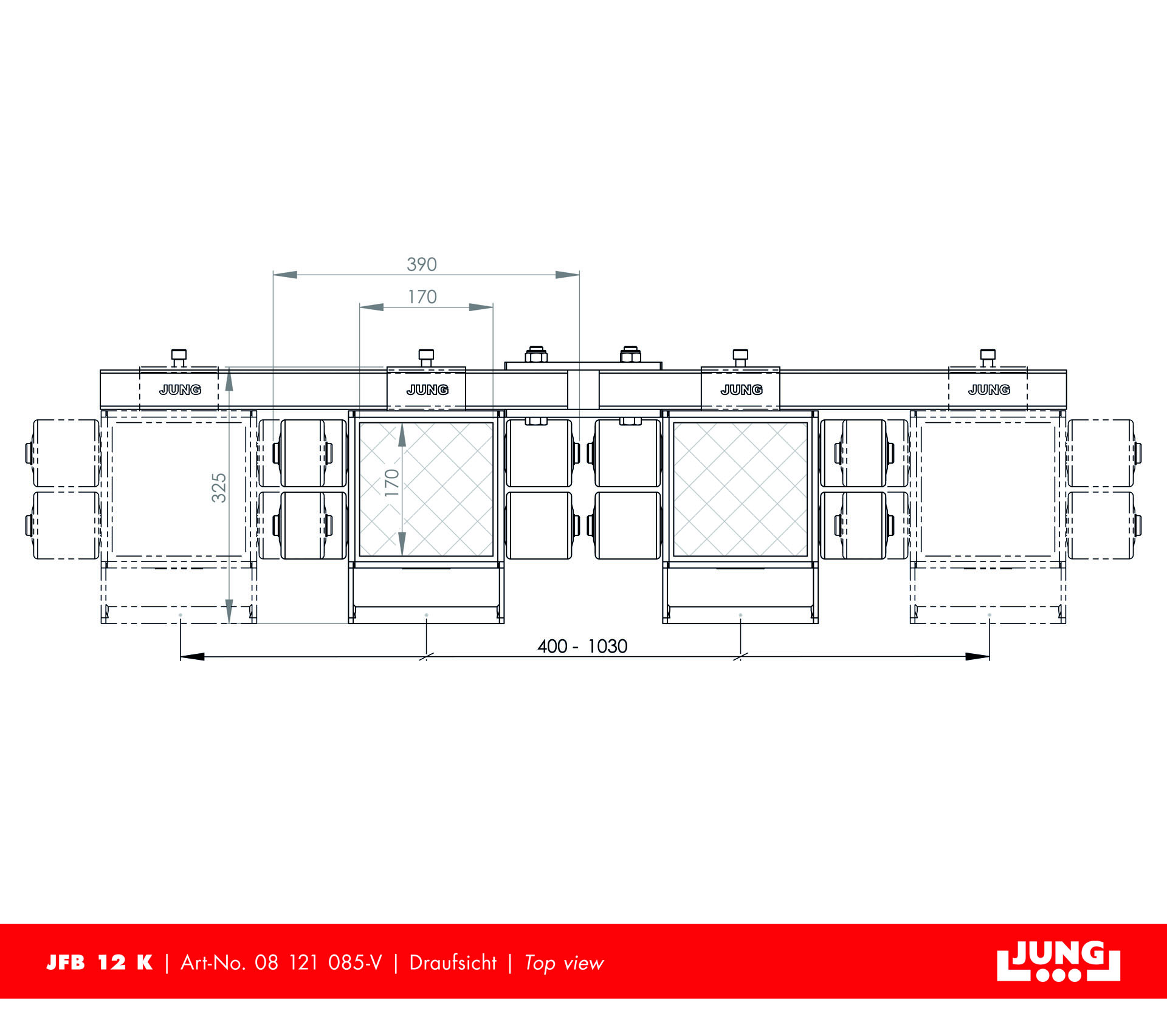 Easy transportation with the JFB 12 K transport trolley from JUNG